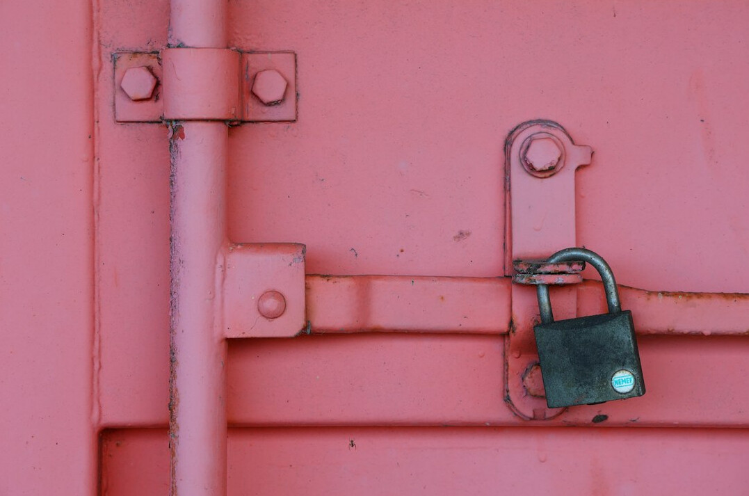 Digital security concept with a lock and code